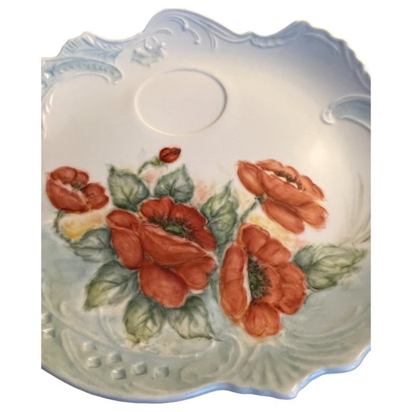RARE! Vtg Set Charming Floral Snack Plates 4 Colors. Heart-achingly Sweet! 9.5" - Picture 2 of 16